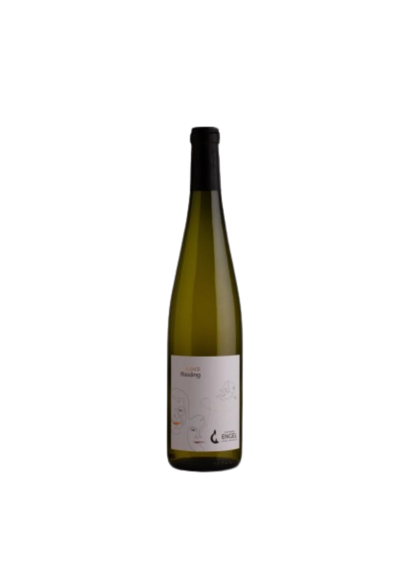 Bouteille d’Alsace, Les Frères Engel, Riesling, vin blanc