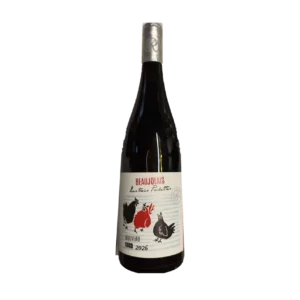 Bouteille de Beaujolais Nouveau, Domaine Ruet, Les Trois Poulettes, vin rouge