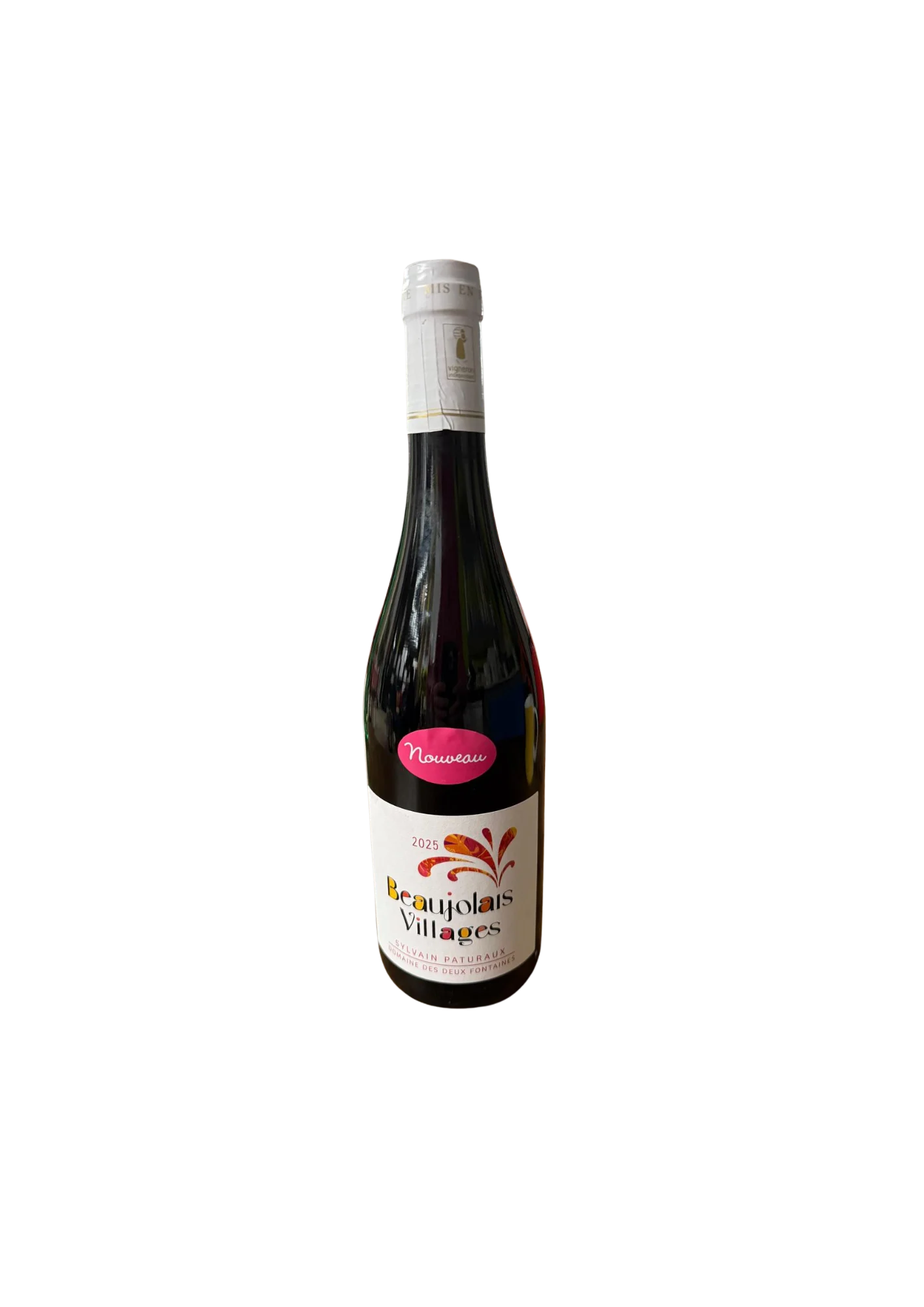 Bouteille de Beaujolais Villages, Domaine des Deux Fontaines, vin rouge