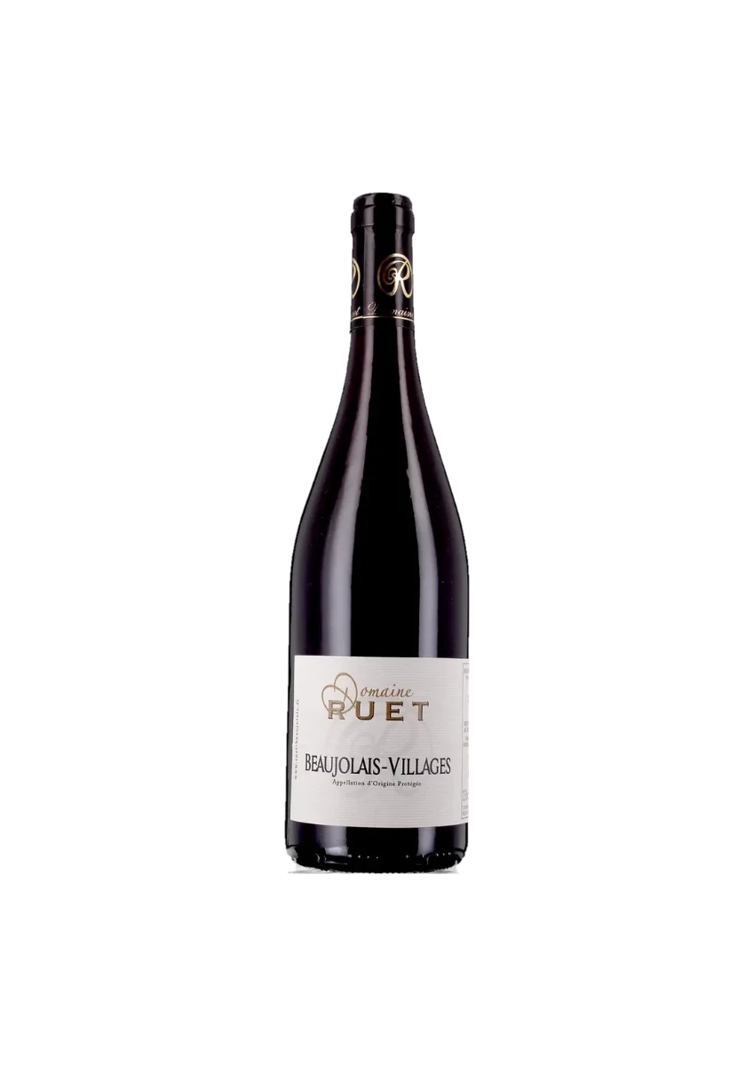 Bouteille de Beaujolais Villages, Domaine Ruet, vin rouge