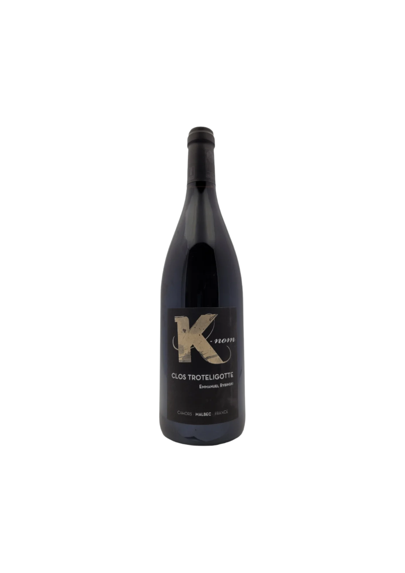 Botella de Cahors, Clos Troteligotte, K Nom, vino tinto