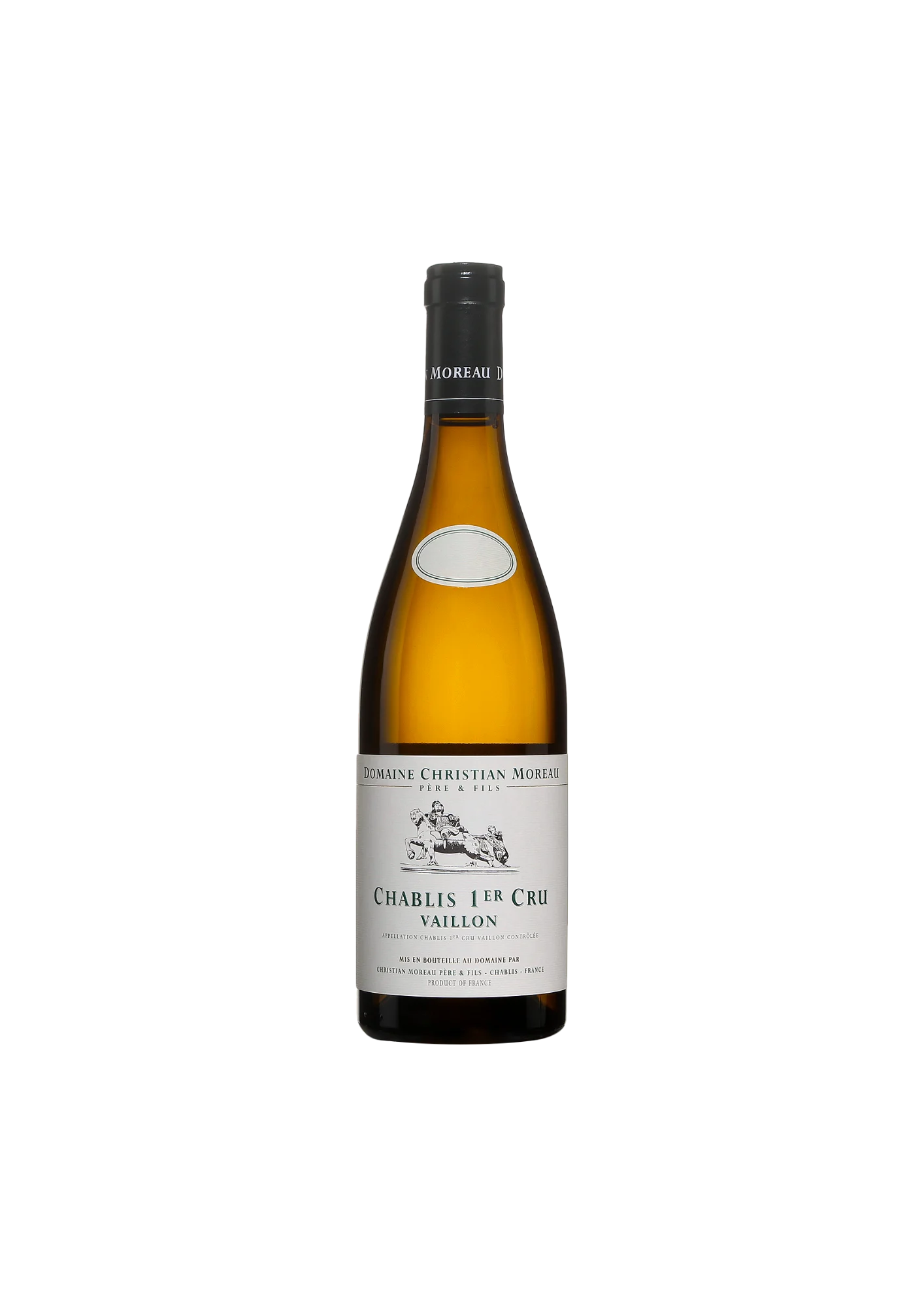 Bouteille de Chablis 1er Cru, Christian Moreau, Vaillon, vin blanc