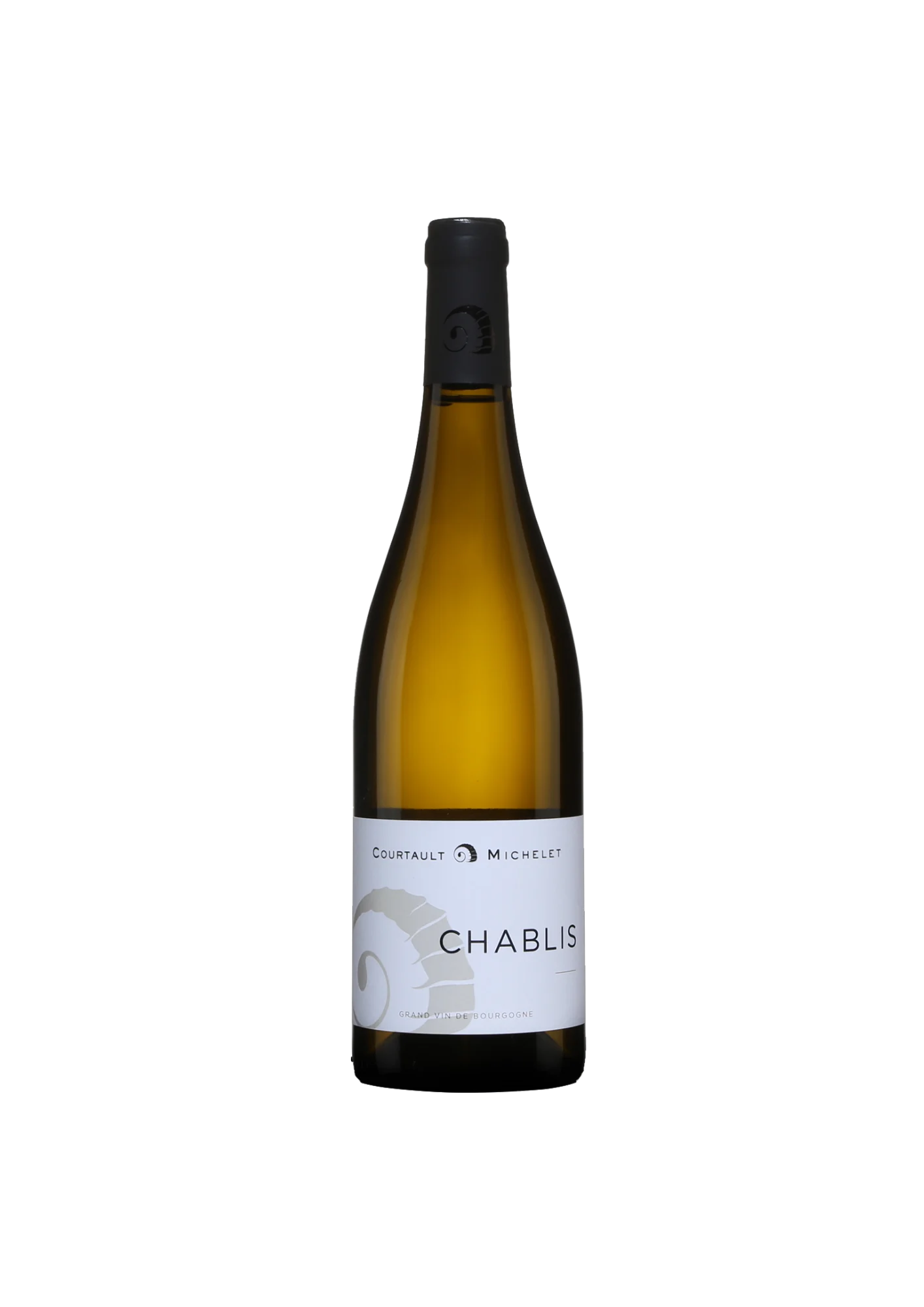 Bouteille de Chablis, Courtault Michelet, vin blanc