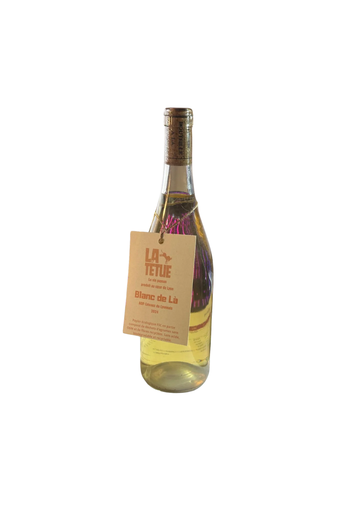 Bottle of Coteaux du Lyonnais, La Têtue, Blanc de Là, white wine