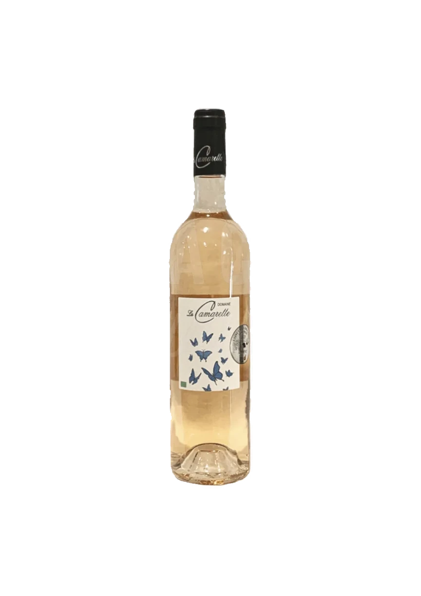 Bouteille de Méditerranée IGP, Domaine de la Camarette, Papillons, vin rosé