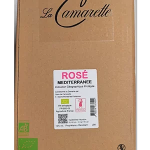 Cubis 5 litres de Méditerranée IGP, Domaine de la Camarette, vin rosé bio