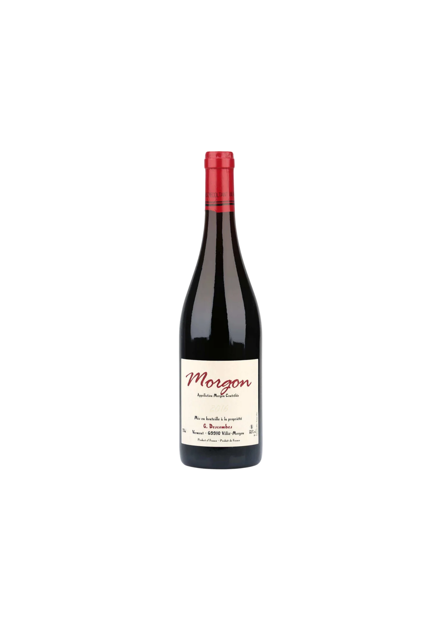 Bouteille de Morgon, Georges Descombes, vin rouge