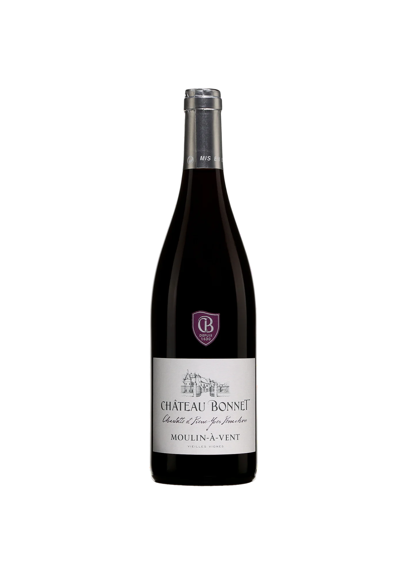 Bouteille de Moulin à Vent, Château Bonnet, Le Petit Brennay, vin rouge