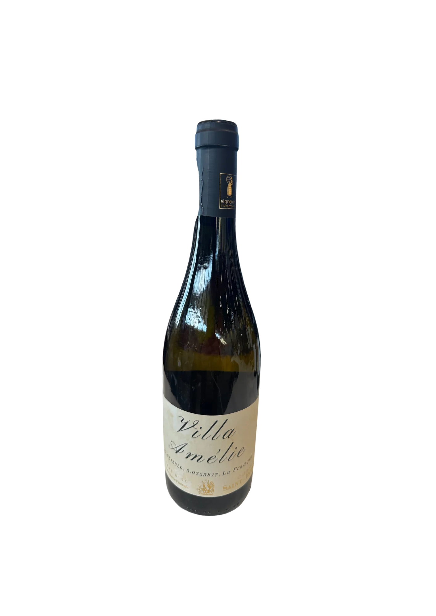 Flasche Pays d’Oc IGP, Château Saint-Estève, Villa Amélie, Weißwein