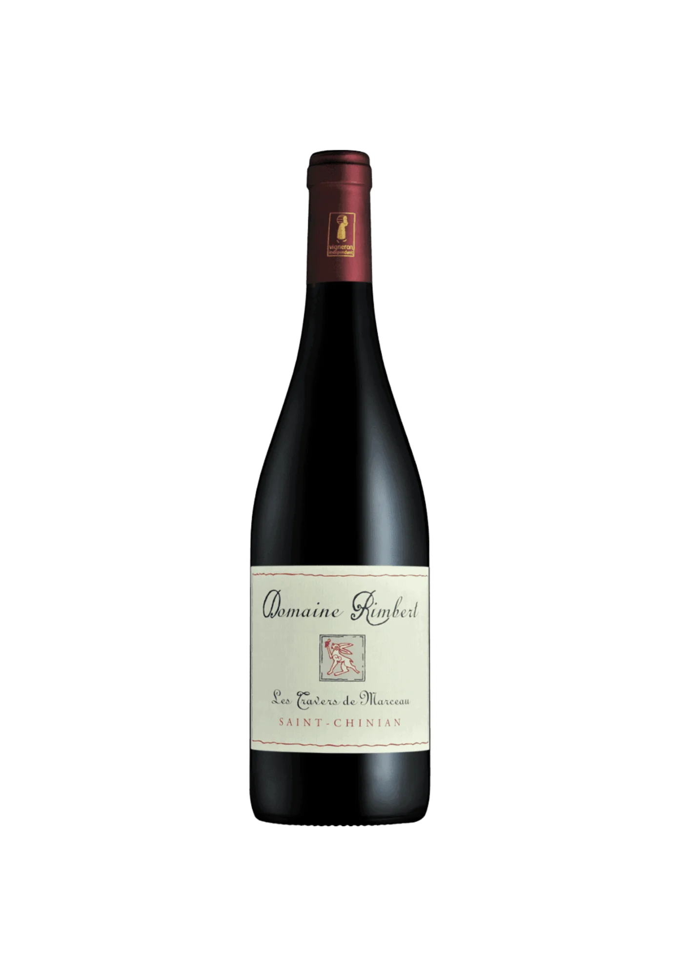 Bouteille de Saint Chinian, Domaine Rimbert, Les Travers de Marceau, vin rouge