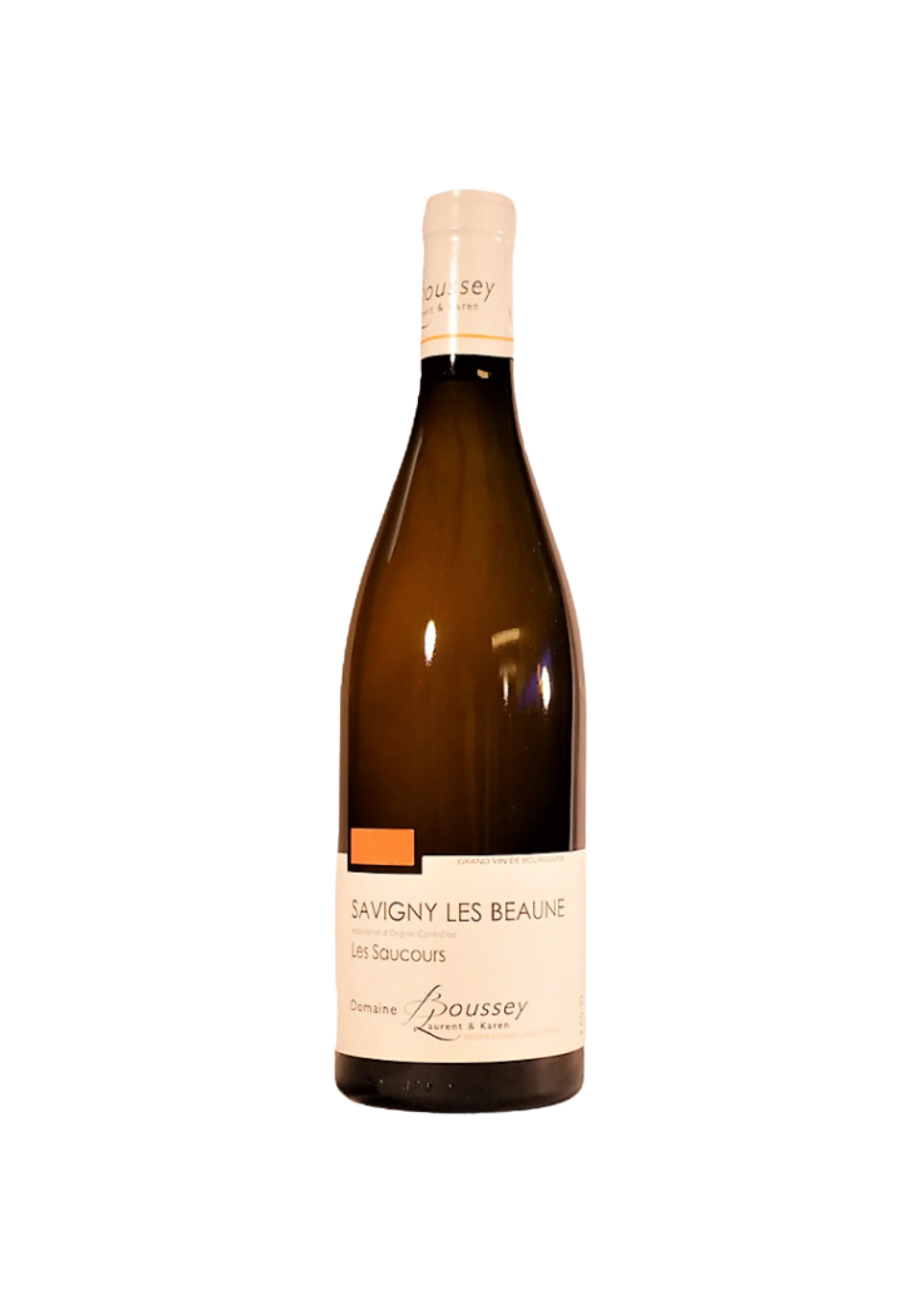 Bouteille de Savigny les Beaune, Domaine Boussey, Les Saucours, vin blanc
