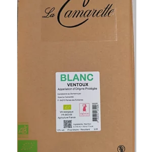 Cubis 5 litres de Ventoux AOP, Domaine de la Camarette, vin blanc bio
