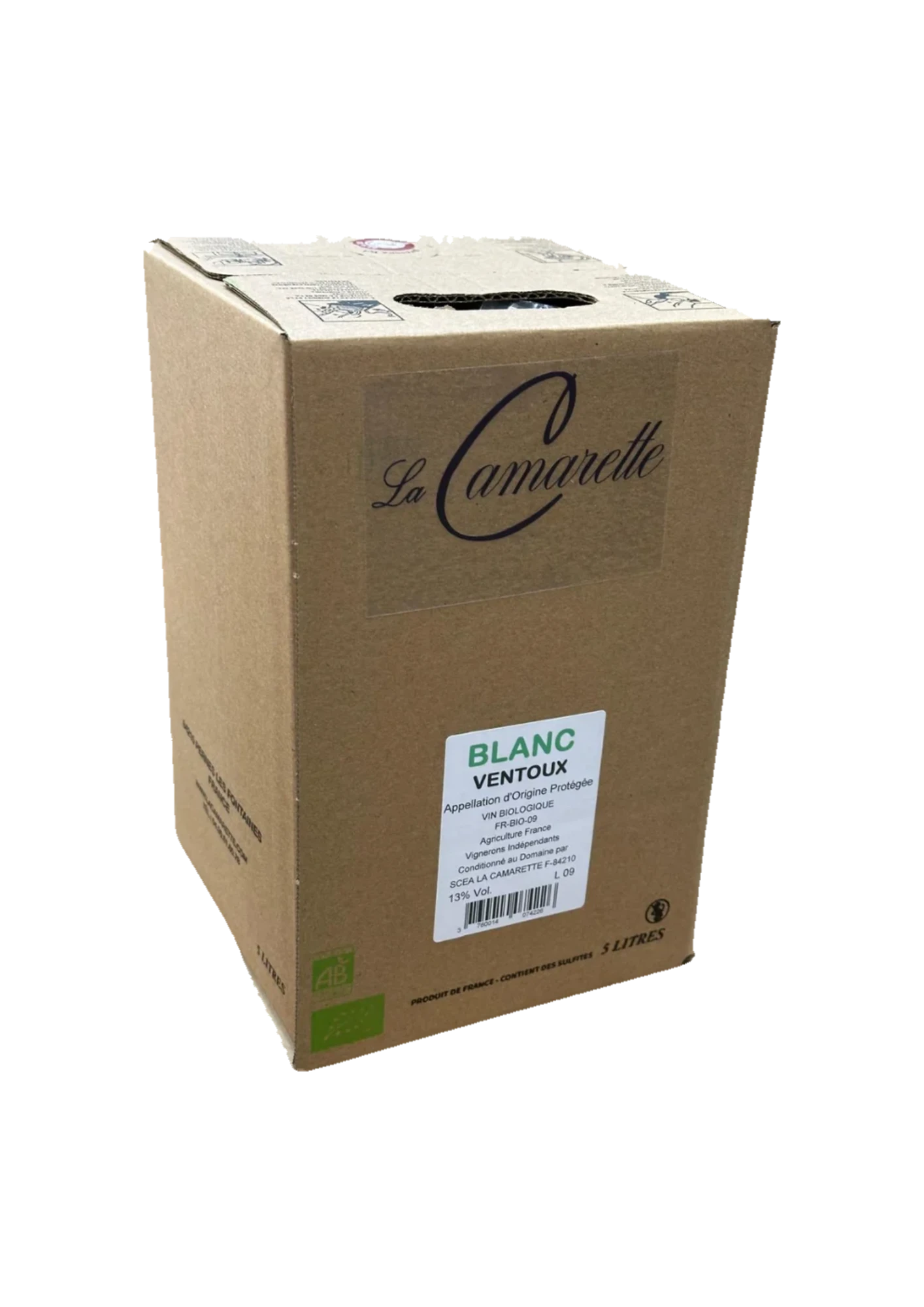 Bag-in-Box Ventoux, Domaine de la Camarette, Weißwein