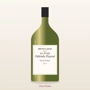 Bouteille de Vin de France, Bruno Lafon, Le Fruit Défendu Picpoul, vin blanc