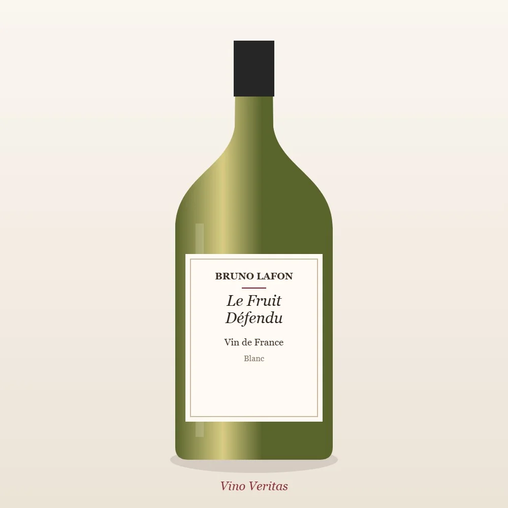 Bouteille de Vin de France, Bruno Lafon, Le Fruit Défendu, vin blanc